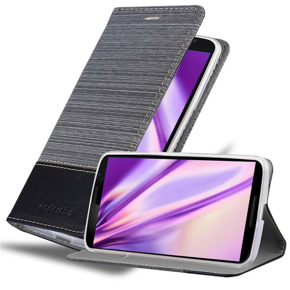 Cadorabo Hülle für Motorola Google NEXUS 6 Schutzhülle in Grau Handy Hülle Etui Book Case Cover