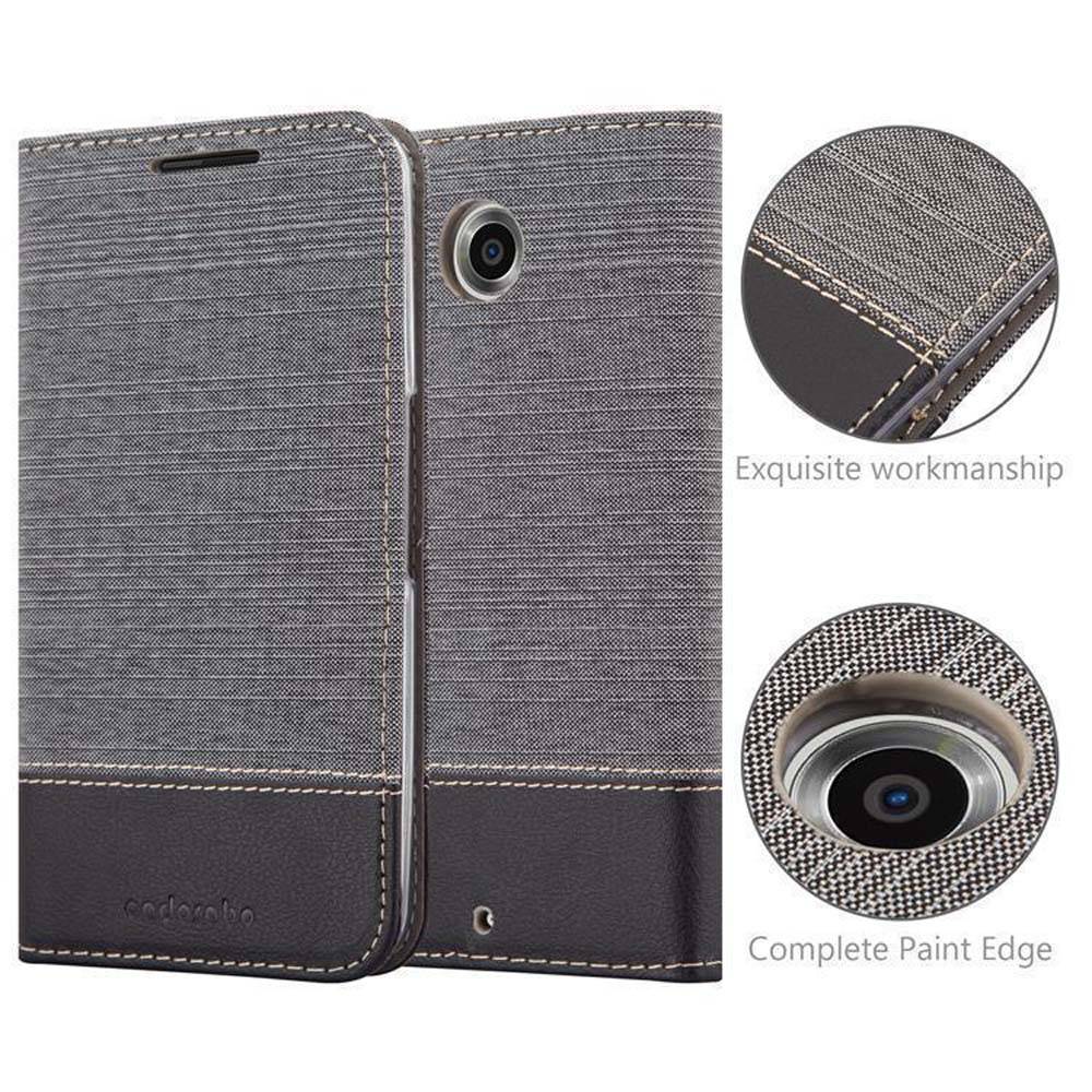 Cadorabo Hülle für Motorola Google NEXUS 6 Schutzhülle in Grau Handy Hülle Etui Book Case Cover