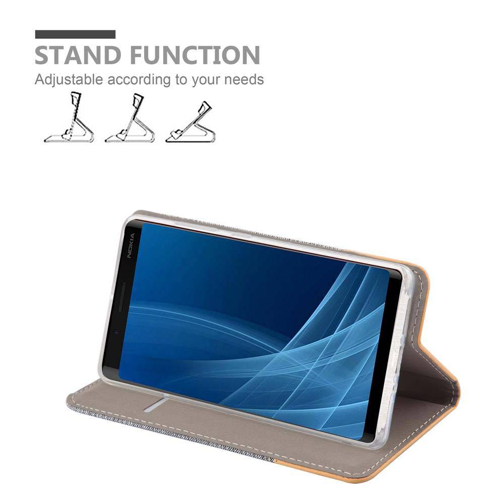 Cadorabo Hülle für Nokia 8 Sirocco Schutzhülle in Grau Handy Hülle Etui Book Case Cover