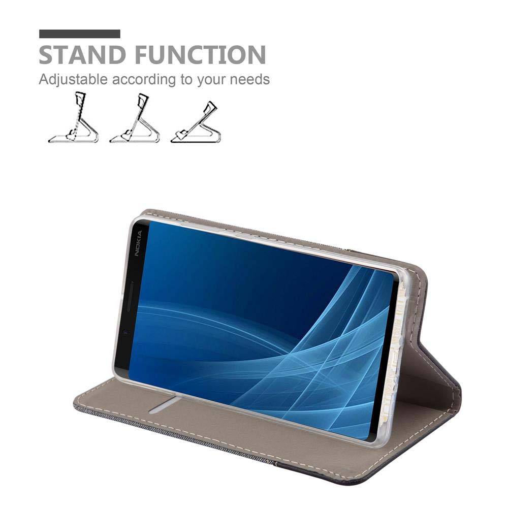 Cadorabo Hülle für Nokia 8 Sirocco Schutzhülle in Grau Handy Hülle Etui Book Case Cover