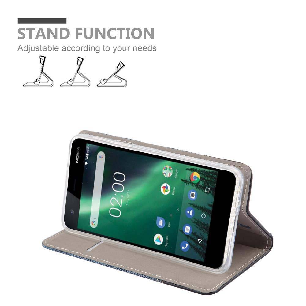 Cadorabo Hülle für Nokia 2 2017 Schutzhülle in Blau Handy Hülle Etui Book Case Cover