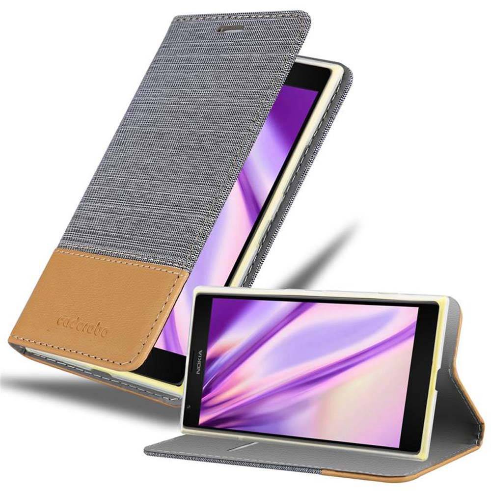 Cadorabo Hülle für Nokia Lumia 1520 Schutzhülle in Grau Handy Hülle Etui Book Case Cover