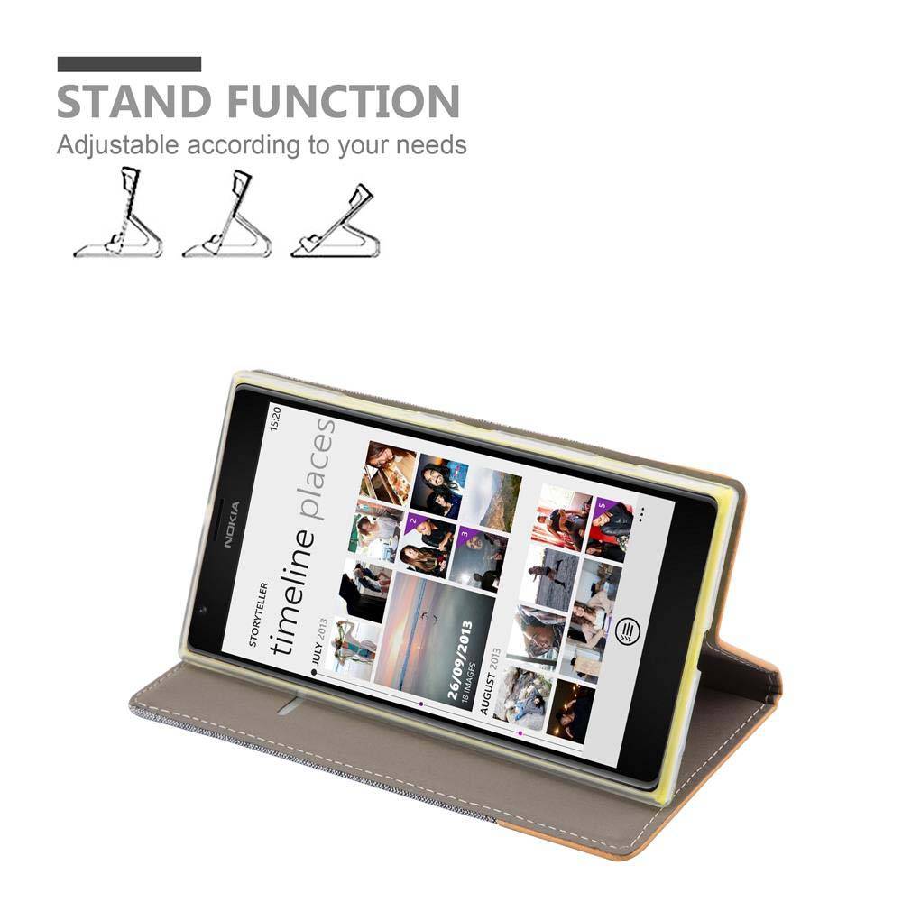 Cadorabo Hülle für Nokia Lumia 1520 Schutzhülle in Grau Handy Hülle Etui Book Case Cover