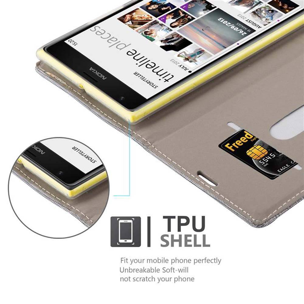 Cadorabo Hülle für Nokia Lumia 1520 Schutzhülle in Grau Handy Hülle Etui Book Case Cover