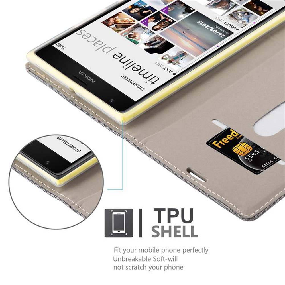 Cadorabo Hülle für Nokia Lumia 1520 Schutzhülle in Grau Handy Hülle Etui Book Case Cover