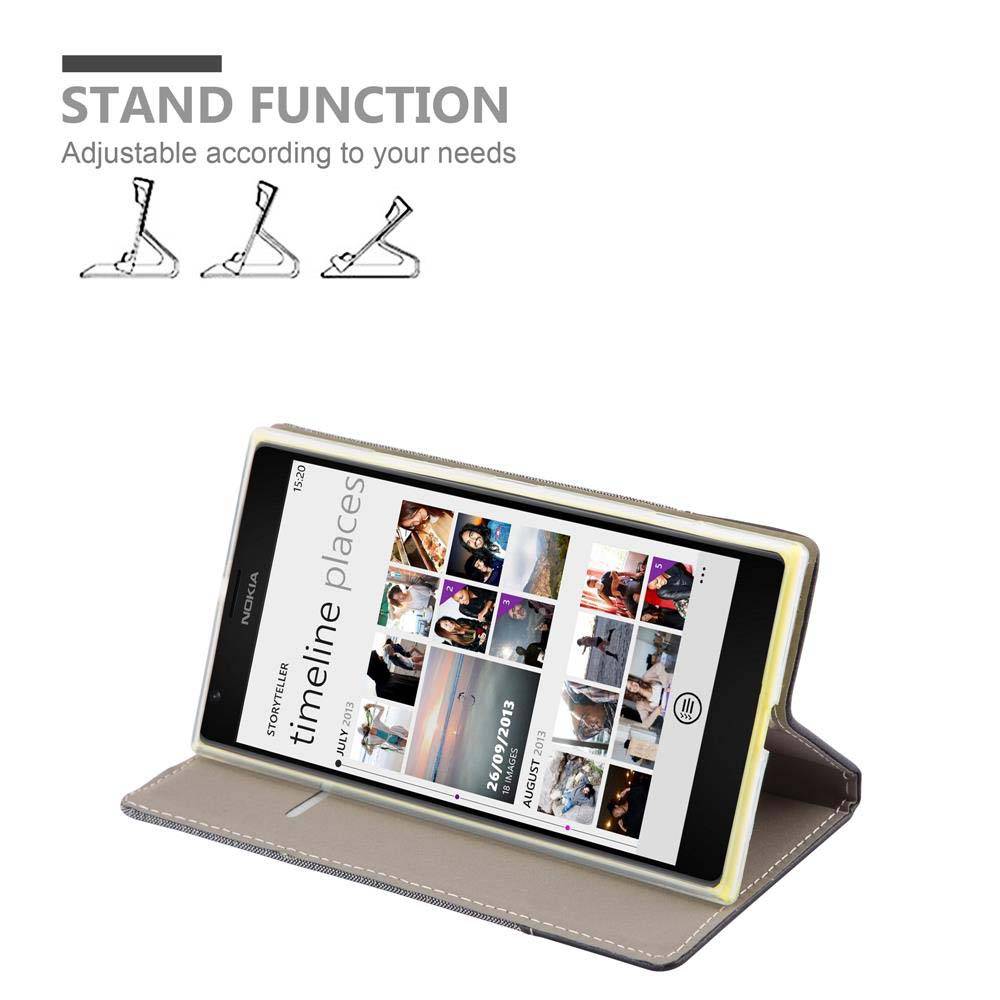 Cadorabo Hülle für Nokia Lumia 1520 Schutzhülle in Grau Handy Hülle Etui Book Case Cover