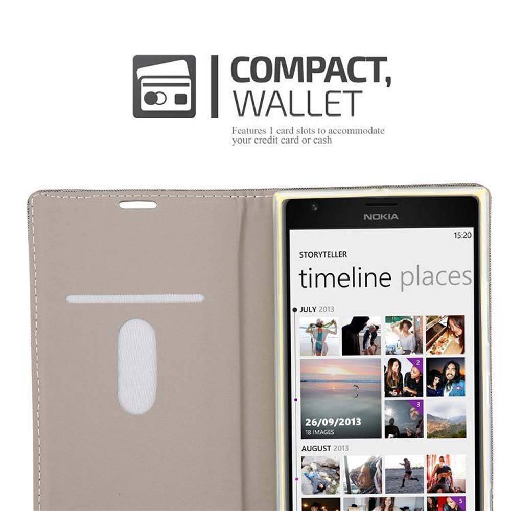 Cadorabo Hülle für Nokia Lumia 1520 Schutzhülle in Grau Handy Hülle Etui Book Case Cover