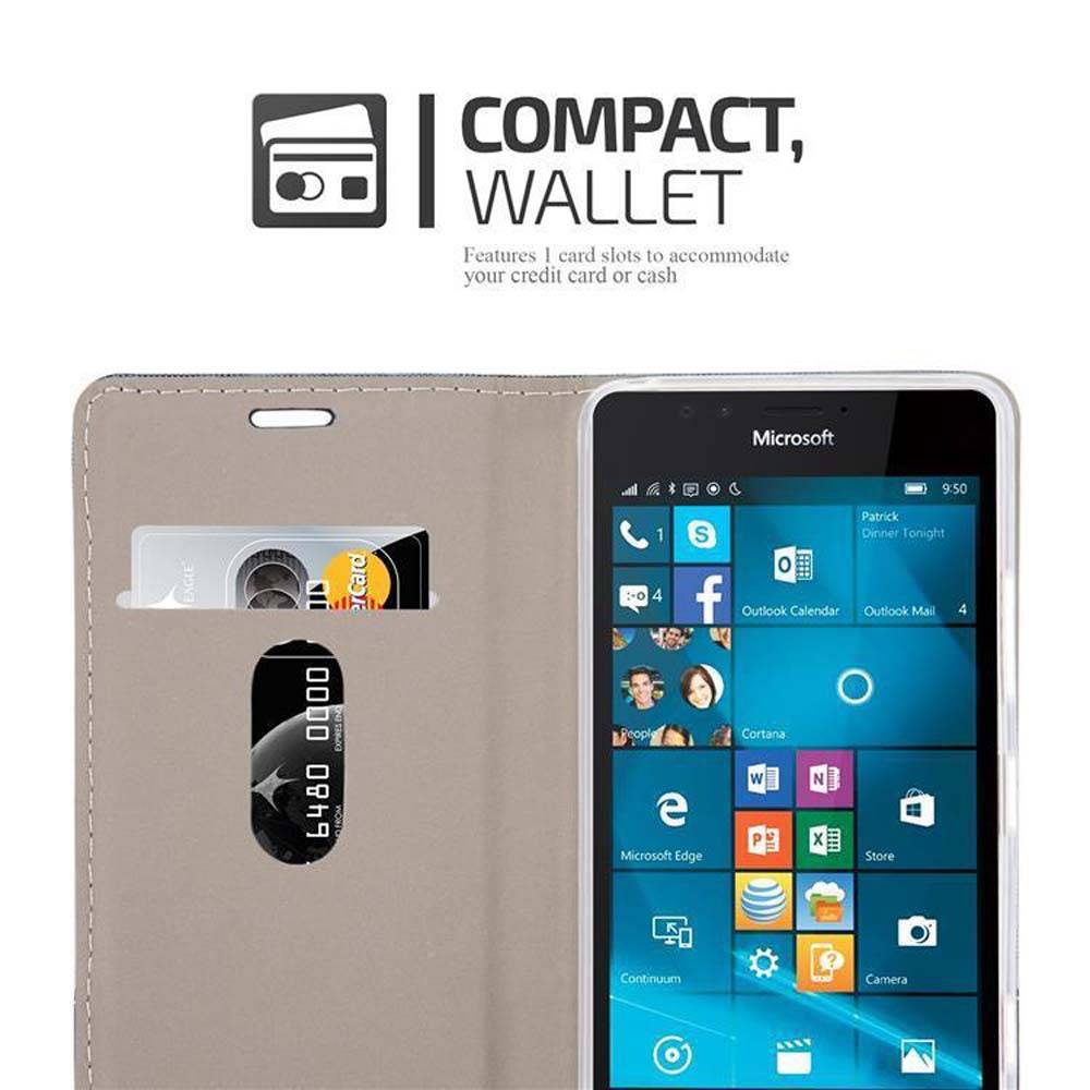 Cadorabo Hülle für Nokia Lumia 950 Schutzhülle in Blau Handy Hülle Etui Book Case Cover