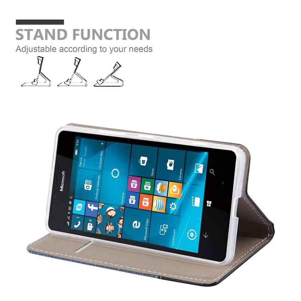 Cadorabo Hülle für Nokia Lumia 950 Schutzhülle in Blau Handy Hülle Etui Book Case Cover