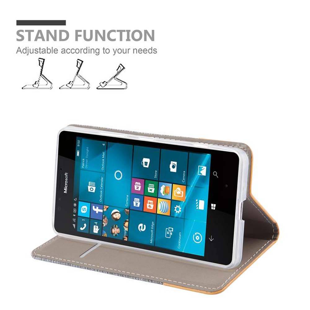 Cadorabo Hülle für Nokia Lumia 950 Schutzhülle in Grau Handy Hülle Etui Book Case Cover