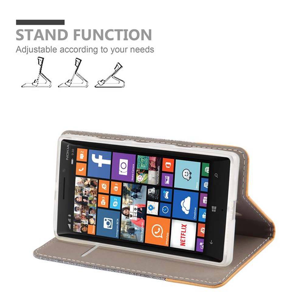 Cadorabo Hülle für Nokia Lumia 929 / 930 Schutzhülle in Grau Handy Hülle Etui Book Case Cover