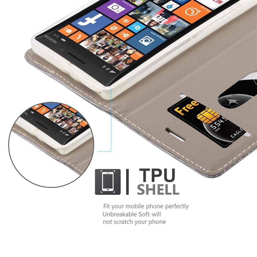 Cadorabo Hülle für Nokia Lumia 929 / 930 Schutzhülle in Grau Handy Hülle Etui Book Case Cover