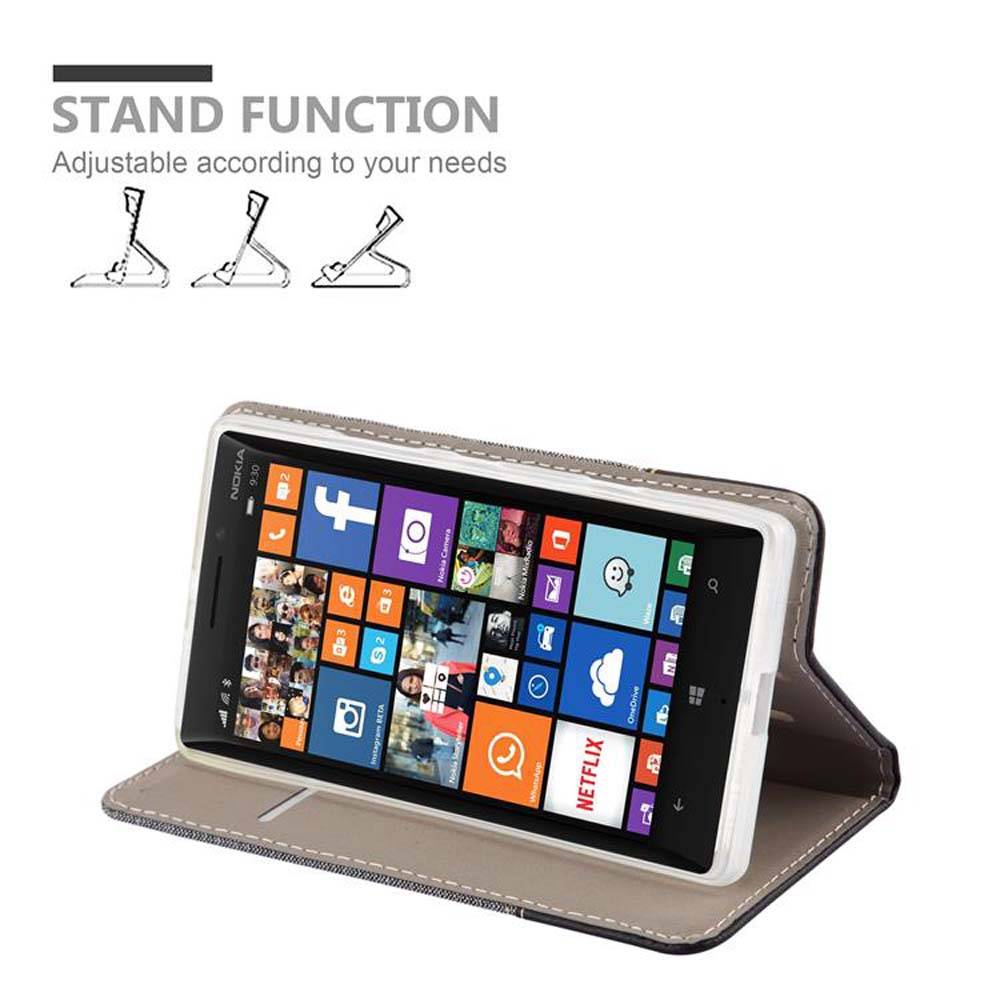 Cadorabo Hülle für Nokia Lumia 929 / 930 Schutzhülle in Grau Handy Hülle Etui Book Case Cover