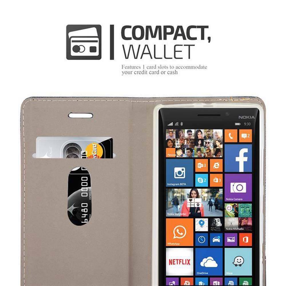 Cadorabo Hülle für Nokia Lumia 929 / 930 Schutzhülle in Grau Handy Hülle Etui Book Case Cover