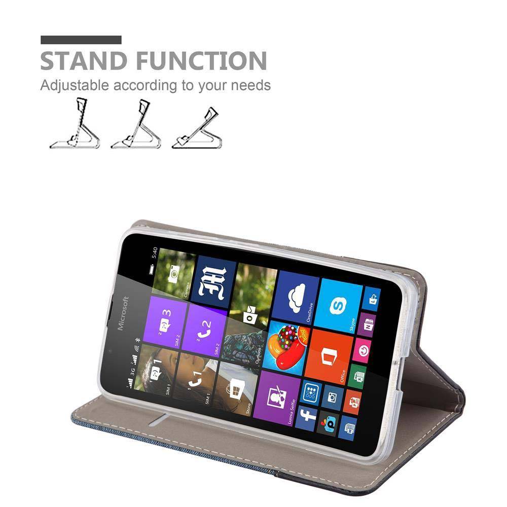 Cadorabo Hülle für Nokia Lumia 540 Schutzhülle in Blau Handy Hülle Etui Book Case Cover