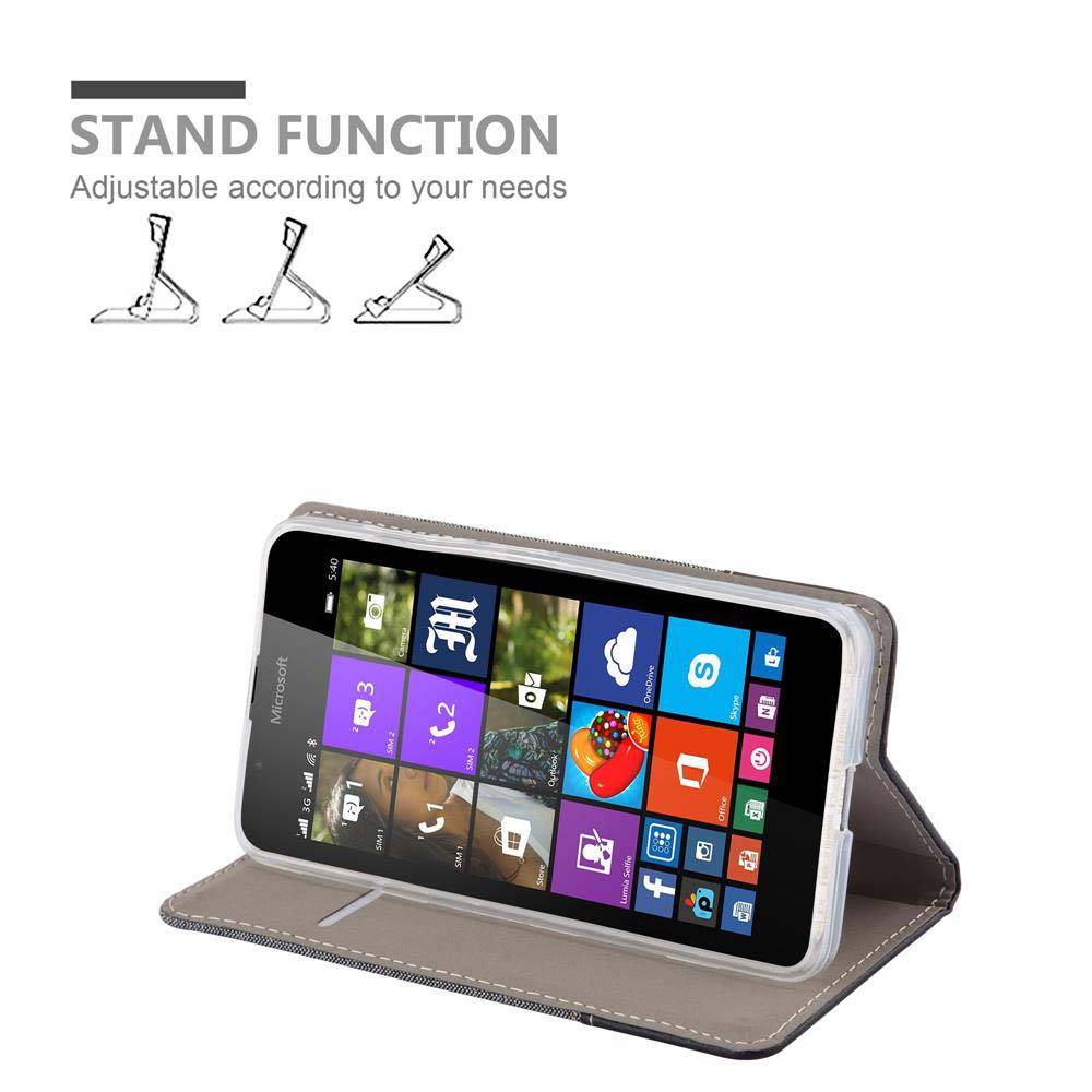 Cadorabo Hülle für Nokia Lumia 540 Schutzhülle in Grau Handy Hülle Etui Book Case Cover