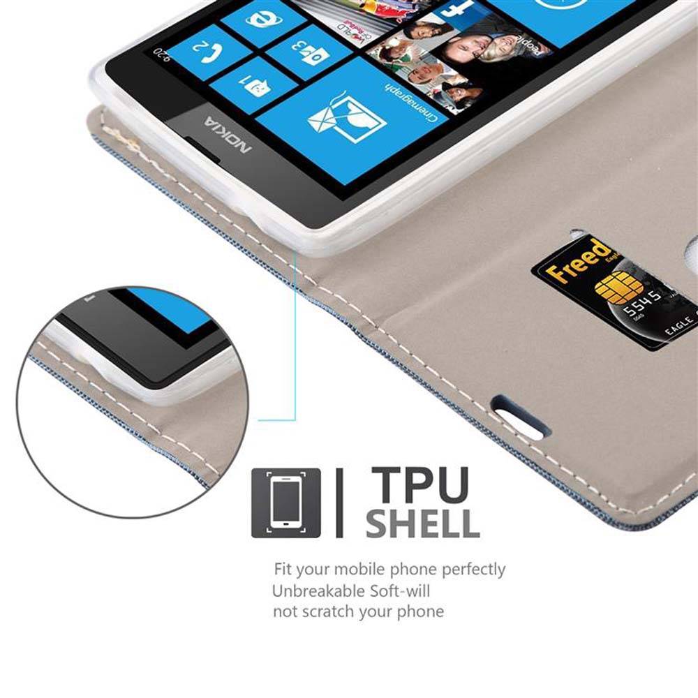 Cadorabo Hülle für Nokia Lumia 520 / 521 Schutzhülle in Blau Handy Hülle Etui Book Case Cover