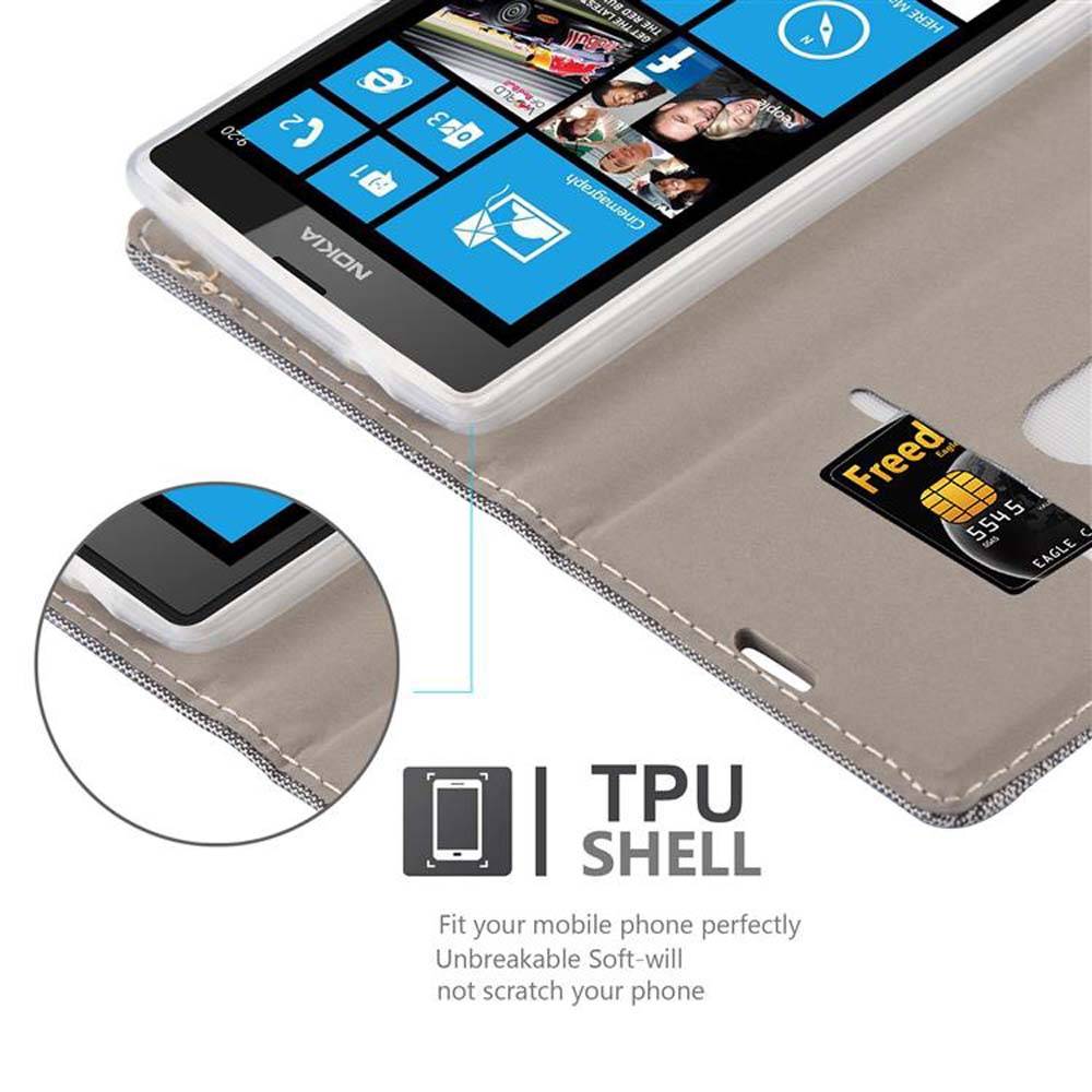 Cadorabo Hülle für Nokia Lumia 520 / 521 Schutzhülle in Grau Handy Hülle Etui Book Case Cover