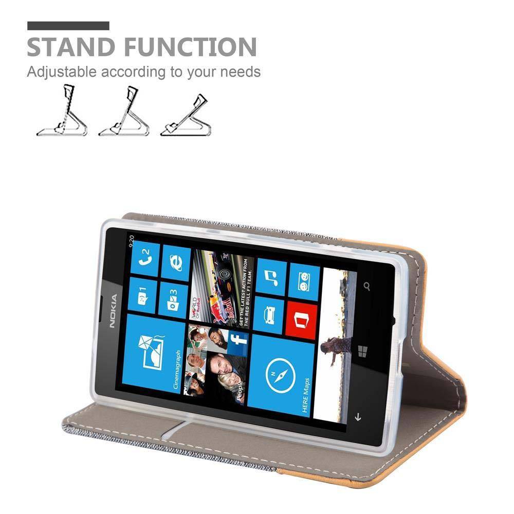 Cadorabo Hülle für Nokia Lumia 520 / 521 Schutzhülle in Grau Handy Hülle Etui Book Case Cover