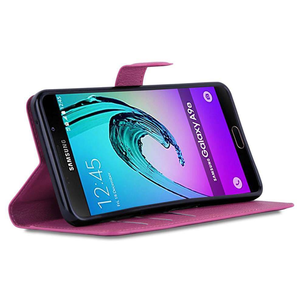 Cadorabo Hülle für Samsung Galaxy A9 2016 Schutz Hülle in Pink Handyhülle Etui Case Cover Magnetverschluss