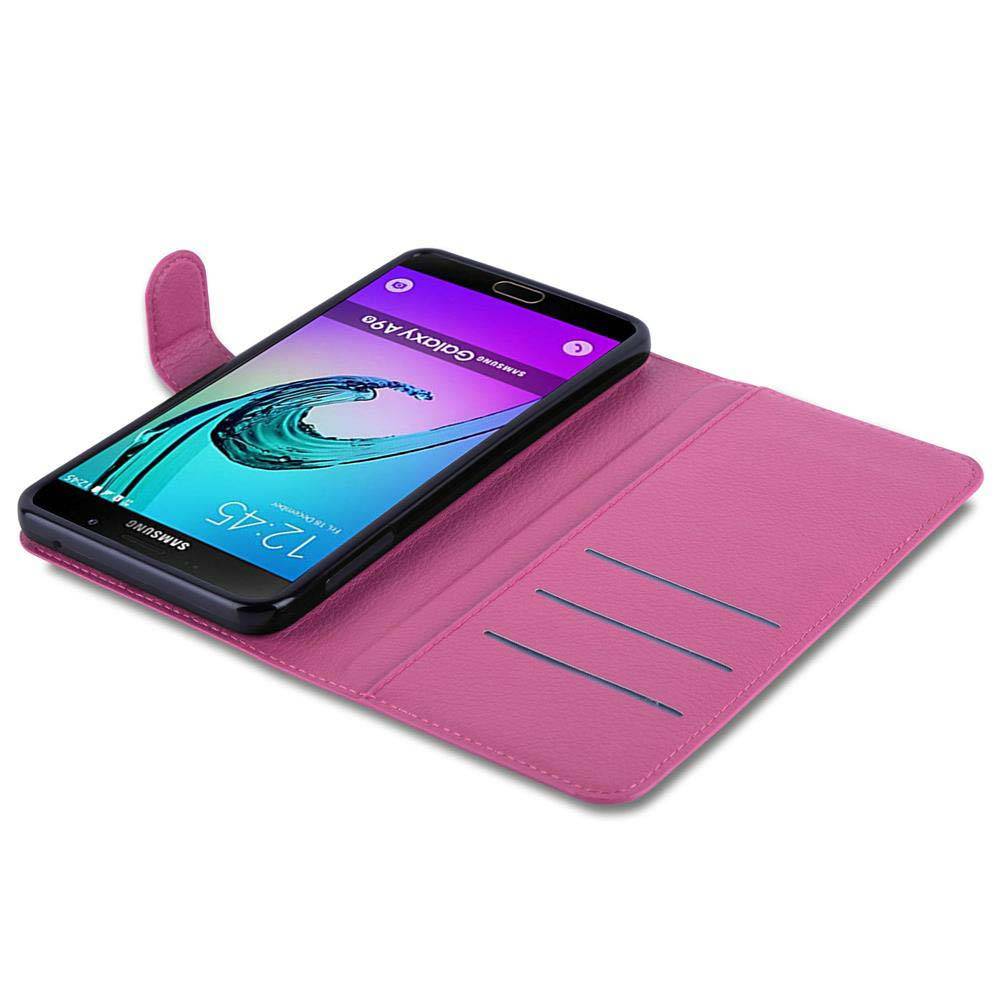 Cadorabo Hülle für Samsung Galaxy A9 2016 Schutz Hülle in Pink Handyhülle Etui Case Cover Magnetverschluss