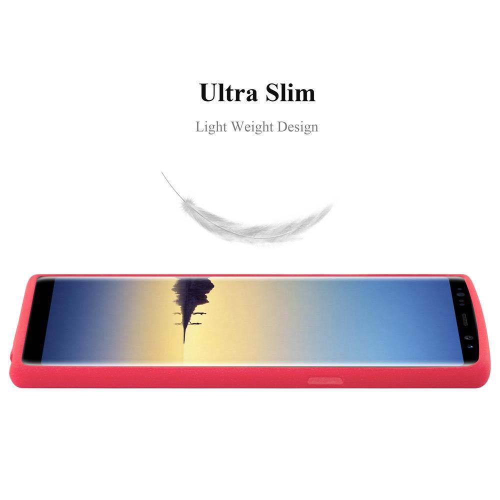 Cadorabo Schutzhülle für Samsung Galaxy NOTE 8 Hülle in Rot Handyhülle TPU Etui Cover Case