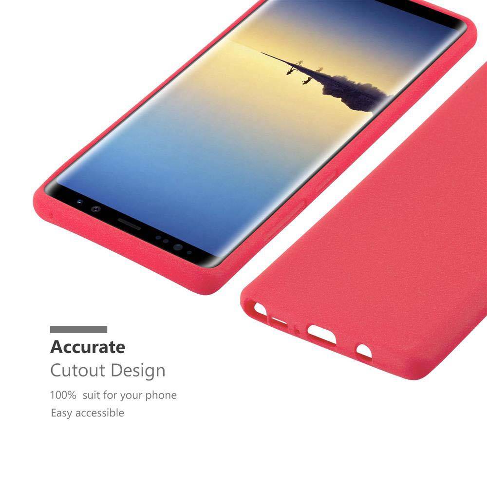 Cadorabo Schutzhülle für Samsung Galaxy NOTE 8 Hülle in Rot Handyhülle TPU Etui Cover Case