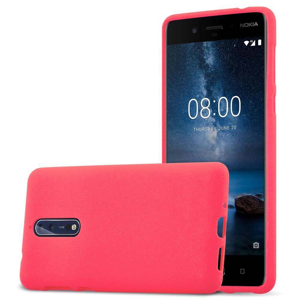 Cadorabo Schutzhülle für Nokia 8 2017 Hülle in Rot Handyhülle TPU Etui Cover Case