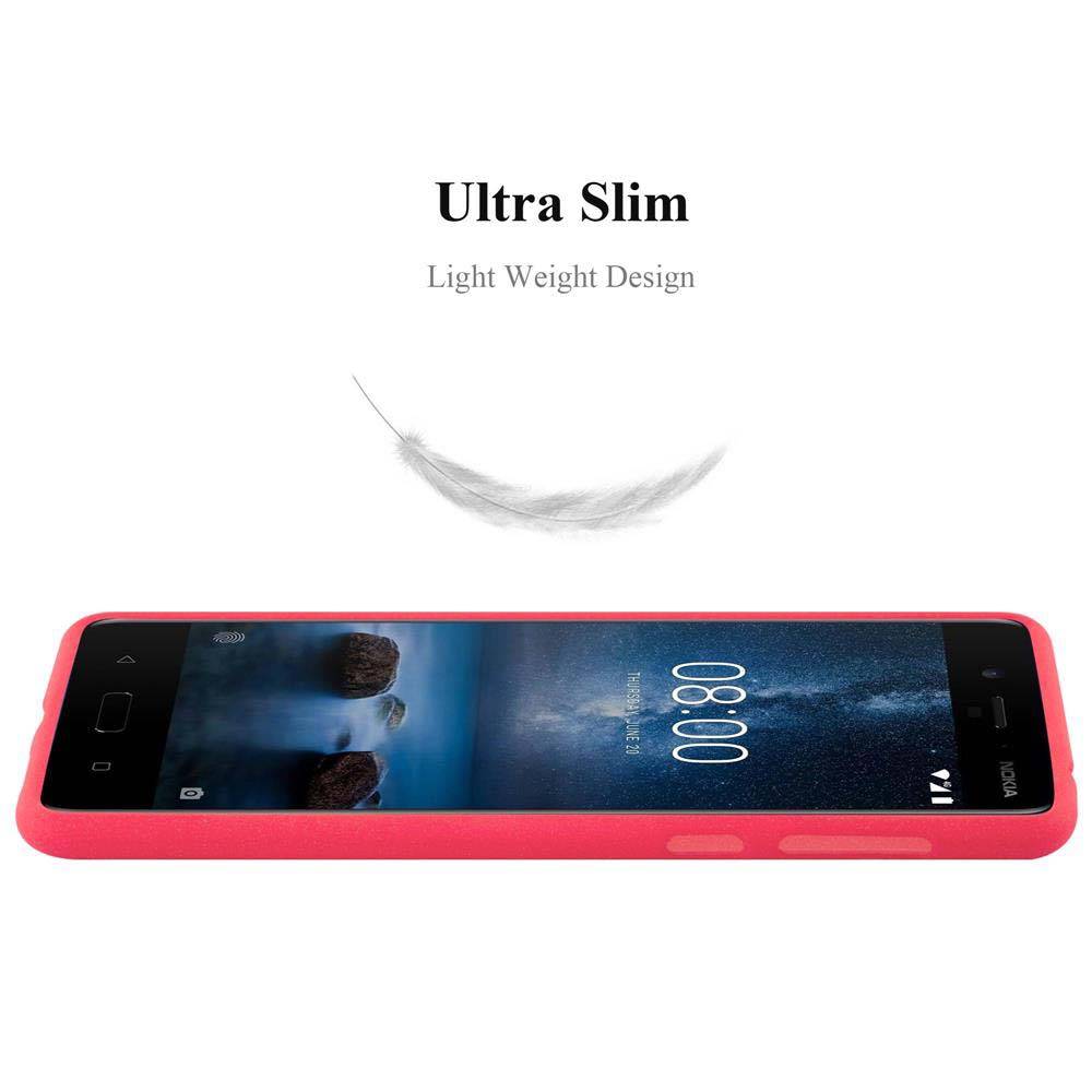 Cadorabo Schutzhülle für Nokia 8 2017 Hülle in Rot Handyhülle TPU Etui Cover Case