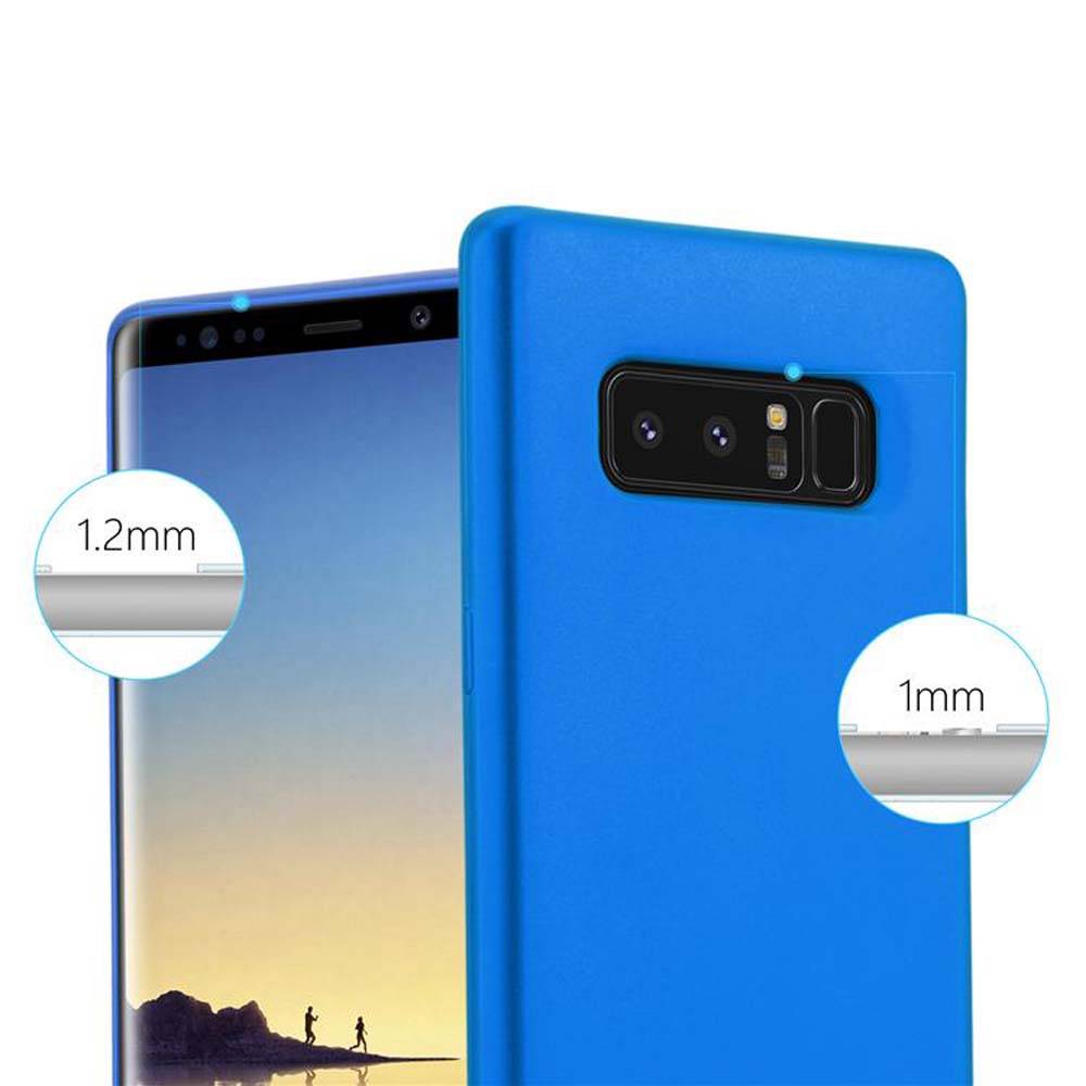 Cadorabo Schutzhülle für Samsung Galaxy NOTE 8 Hülle in Blau Handyhülle TPU Silikon Etui Cover Case