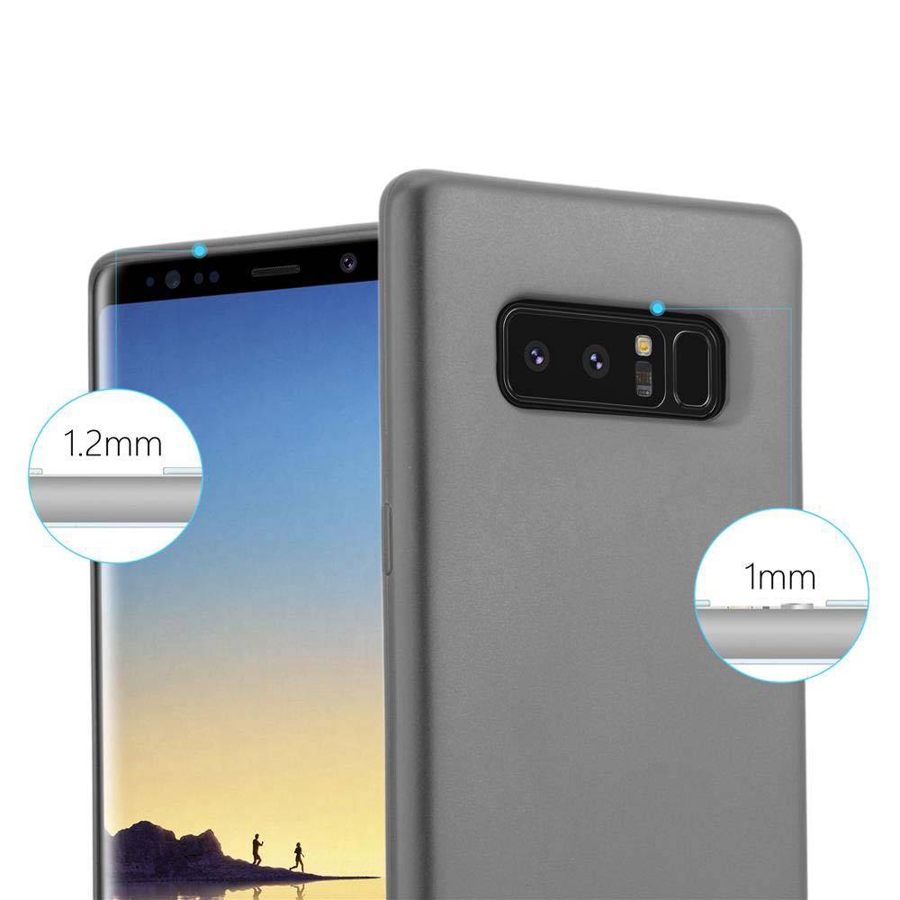 Cadorabo Schutzhülle für Samsung Galaxy NOTE 8 Hülle in Grau Handyhülle TPU Silikon Etui Cover Case