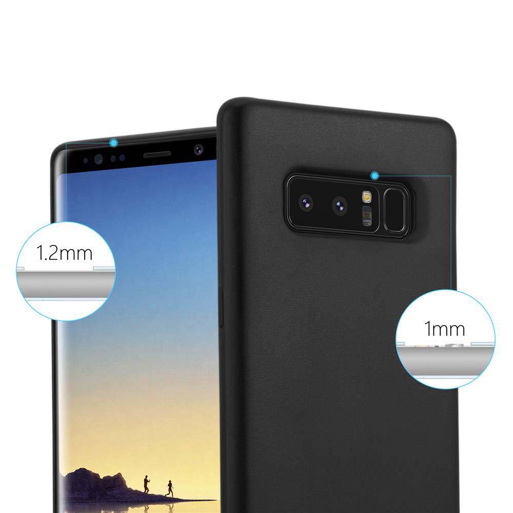 Cadorabo Schutzhülle für Samsung Galaxy NOTE 8 Hülle in Schwarz Handyhülle TPU Silikon Etui Cover Case