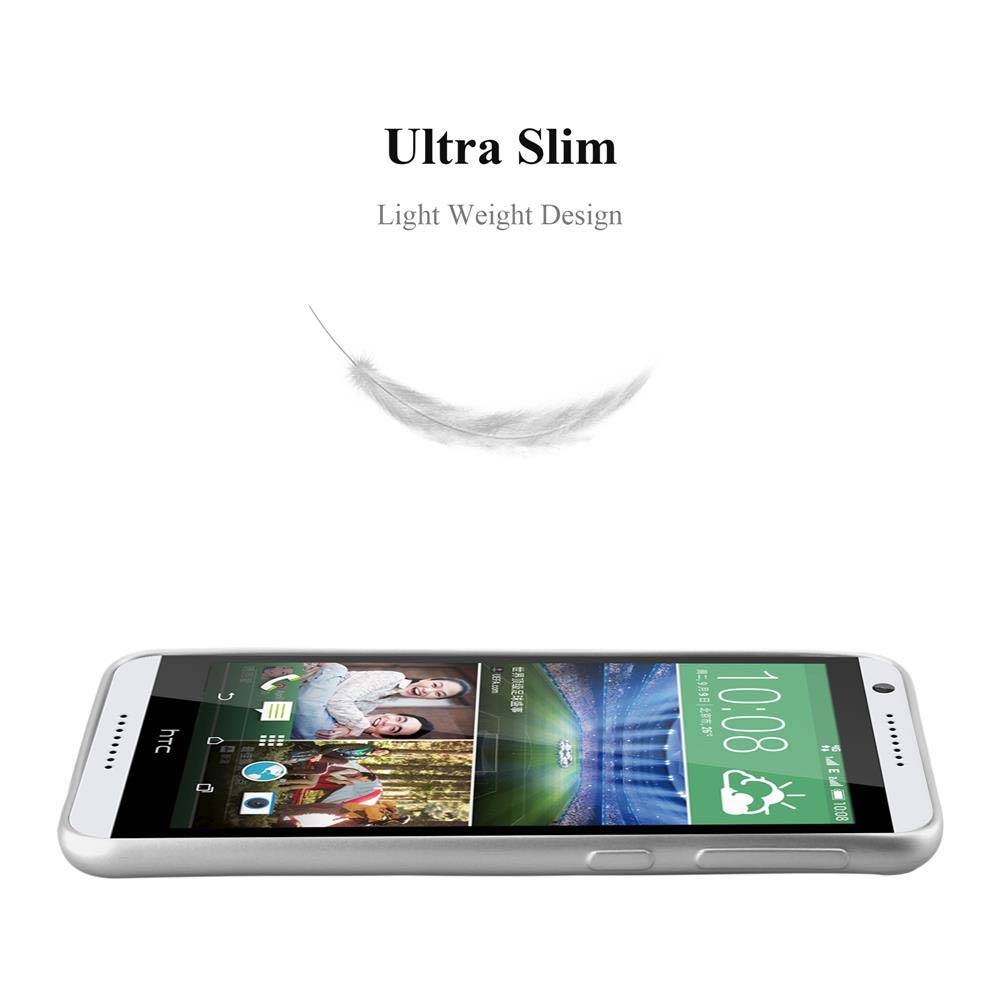 Cadorabo Schutzhülle für HTC Desire 820 Hülle in Silber Handyhülle TPU Silikon Etui Cover Case