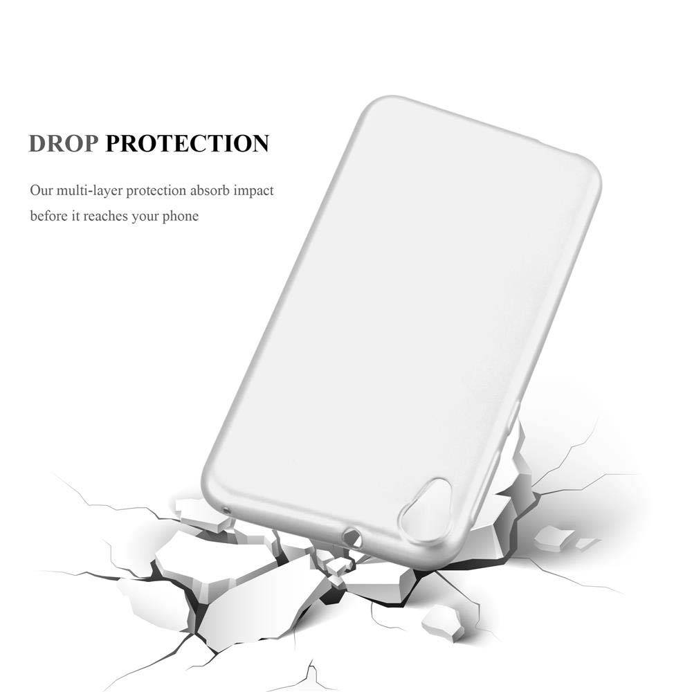 Cadorabo Schutzhülle für HTC Desire 820 Hülle in Silber Handyhülle TPU Silikon Etui Cover Case