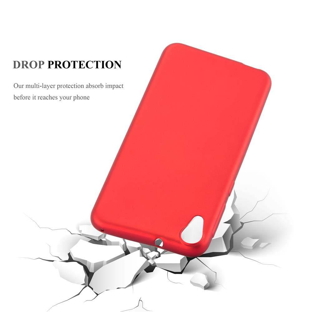 Cadorabo Schutzhülle für HTC Desire 820 Hülle in Rot Handyhülle TPU Silikon Etui Cover Case