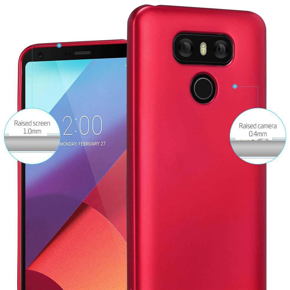Cadorabo Schutzhülle für LG G6 Hülle in Rot Handyhülle TPU Silikon Etui Cover Case