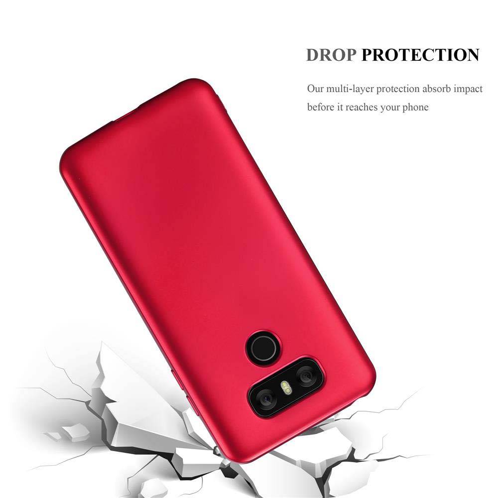 Cadorabo Schutzhülle für LG G6 Hülle in Rot Handyhülle TPU Silikon Etui Cover Case