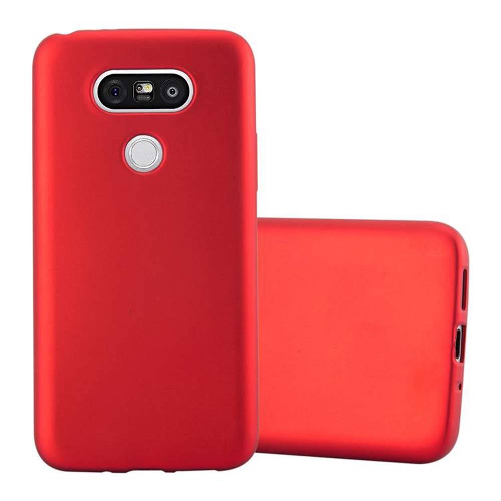 Cadorabo Schutzhülle für LG G5 Hülle in Rot Handyhülle TPU Silikon Etui Cover Case