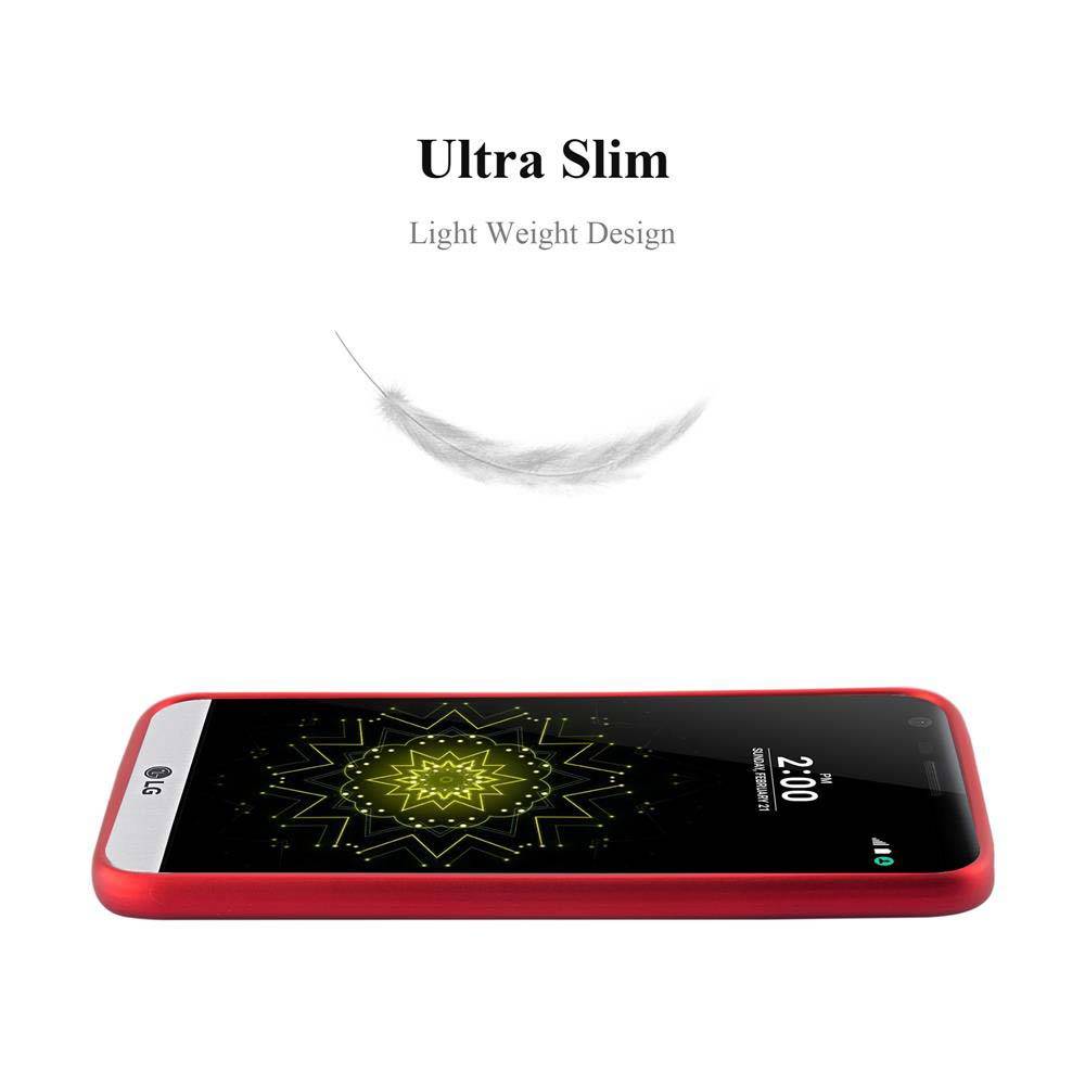Cadorabo Schutzhülle für LG G5 Hülle in Rot Handyhülle TPU Silikon Etui Cover Case