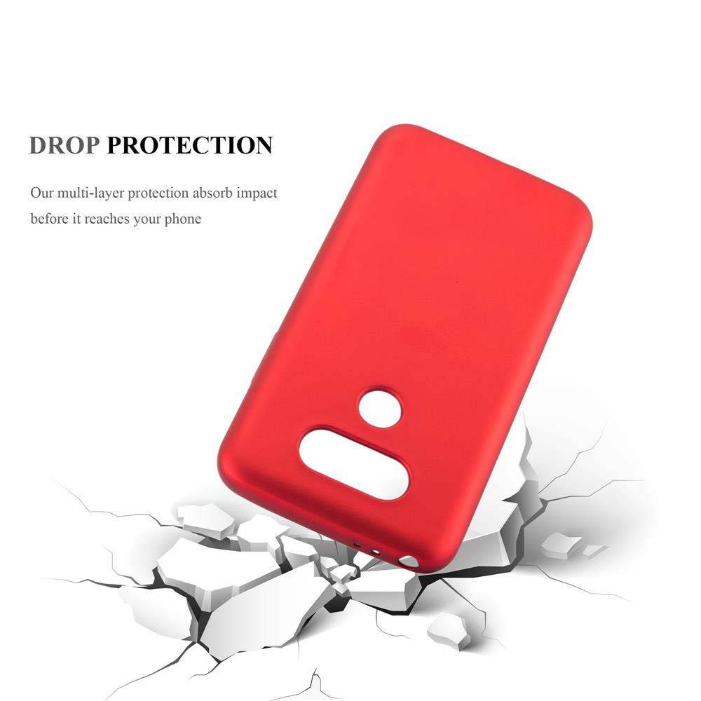 Cadorabo Schutzhülle für LG G5 Hülle in Rot Handyhülle TPU Silikon Etui Cover Case