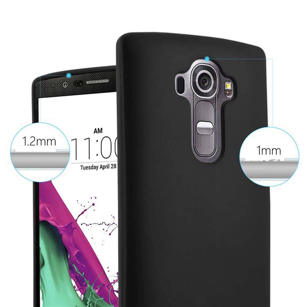 Cadorabo Schutzhülle für LG G4 / G4 PLUS Hülle in Schwarz Handyhülle TPU Silikon Etui Cover Case