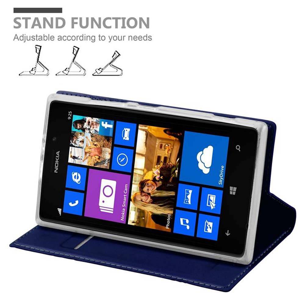 Cadorabo Handyhülle für Nokia Lumia 925 Schutz Hülle in Blau Cover Etui Book Case Booklet