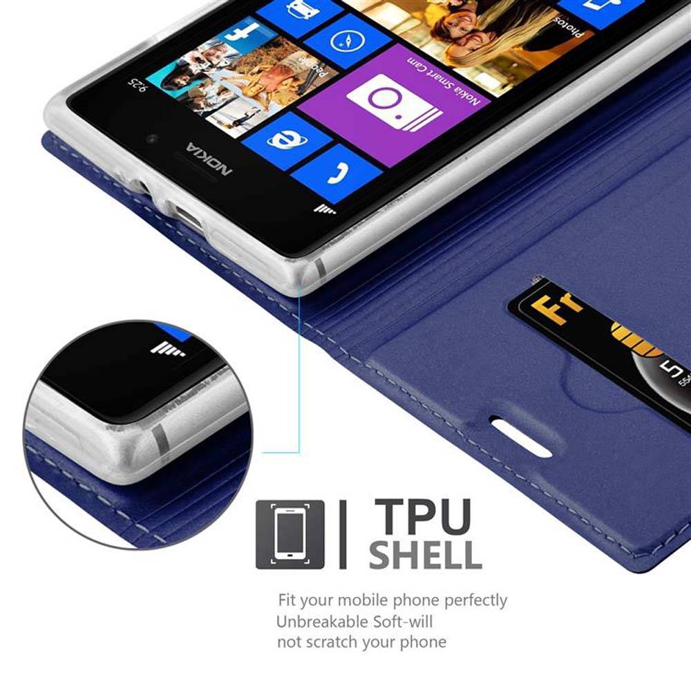 Cadorabo Handyhülle für Nokia Lumia 925 Schutz Hülle in Blau Cover Etui Book Case Booklet