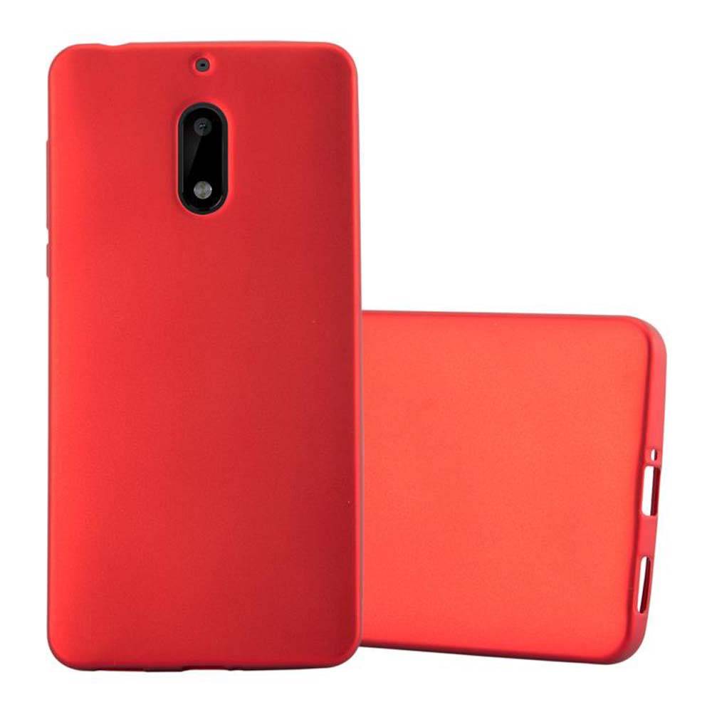 Cadorabo Schutzhülle für Nokia 6 2017 Hülle in Rot Handyhülle TPU Silikon Etui Cover Case