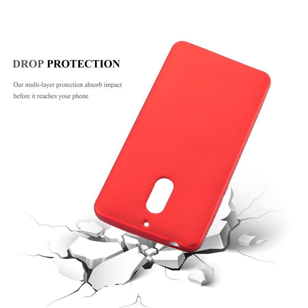 Cadorabo Schutzhülle für Nokia 6 2017 Hülle in Rot Handyhülle TPU Silikon Etui Cover Case