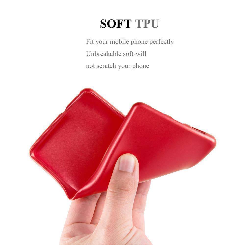 Cadorabo Schutzhülle für Nokia 6 2017 Hülle in Rot Handyhülle TPU Silikon Etui Cover Case
