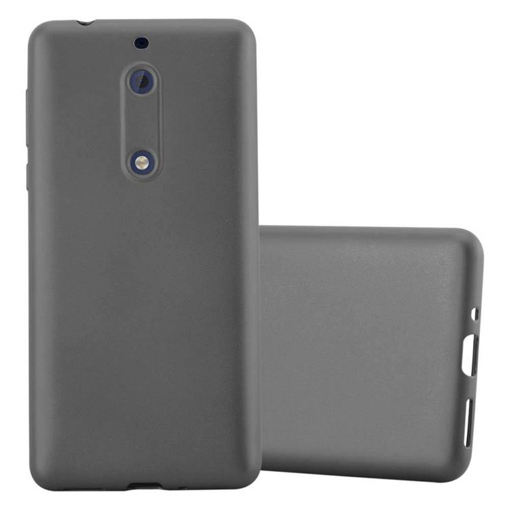 Cadorabo Schutzhülle für Nokia 5 2017 Hülle in Grau Handyhülle TPU Silikon Etui Cover Case