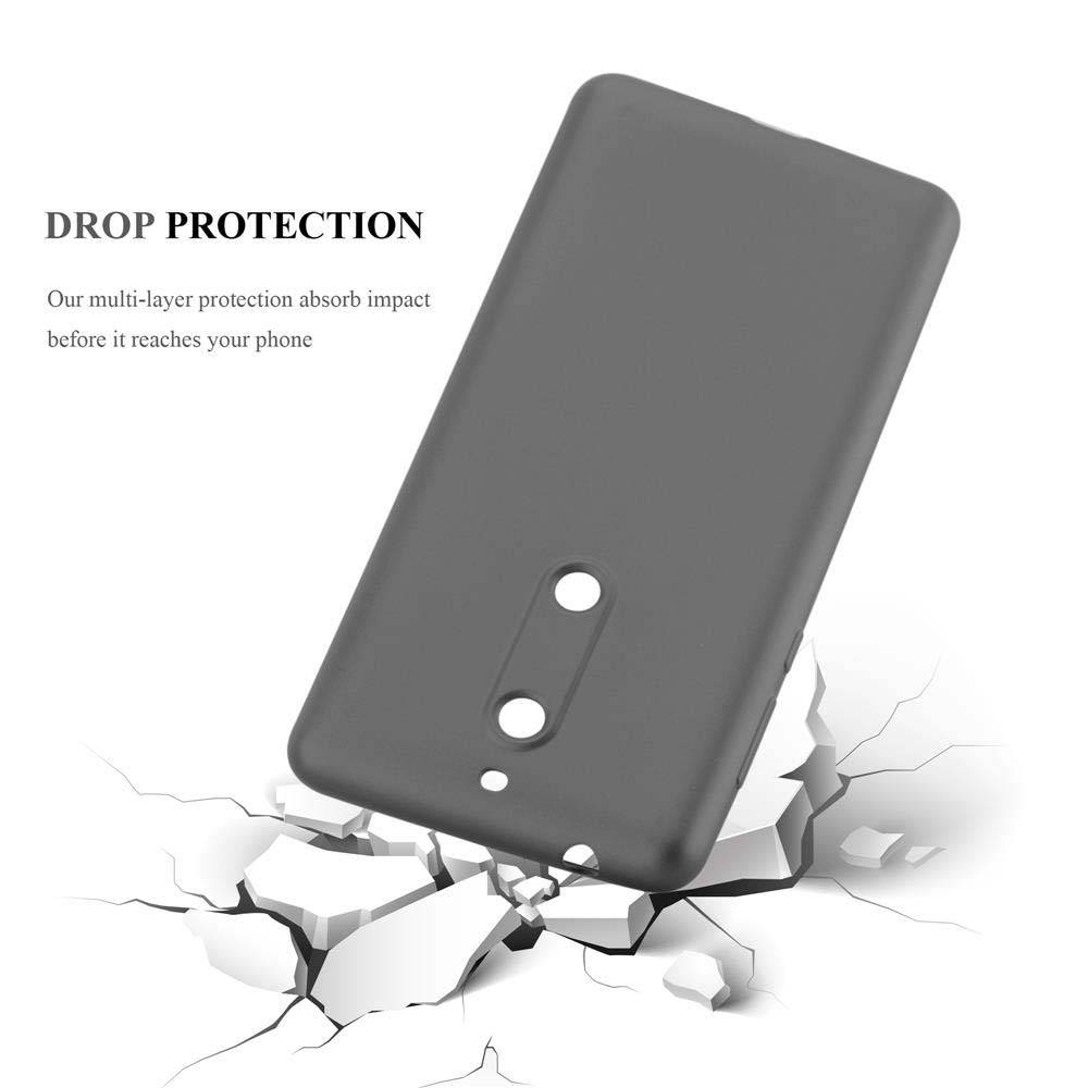 Cadorabo Schutzhülle für Nokia 5 2017 Hülle in Grau Handyhülle TPU Silikon Etui Cover Case