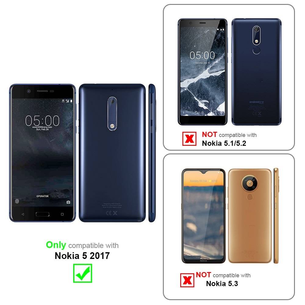 Cadorabo Schutzhülle für Nokia 5 2017 Hülle in Schwarz Handyhülle TPU Silikon Etui Cover Case