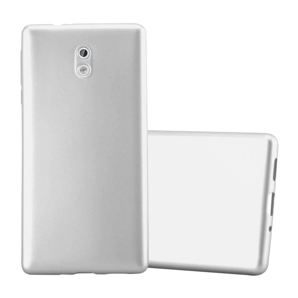 Cadorabo Schutzhülle für Nokia 3 2017 Hülle in Silber Handyhülle TPU Silikon Etui Cover Case